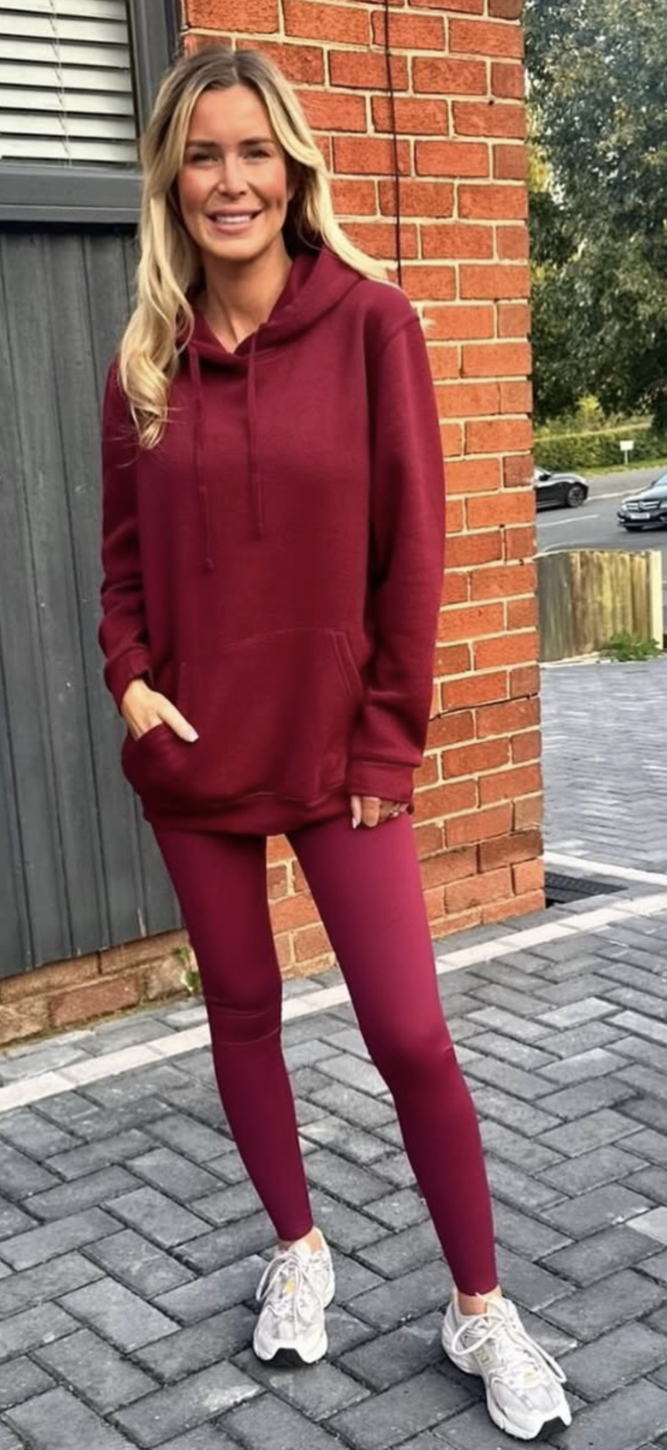 Wine hoodie oversized