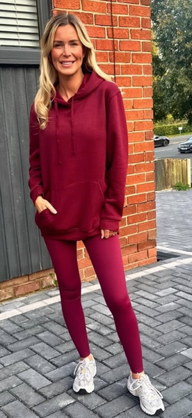 Wine hoodie oversized