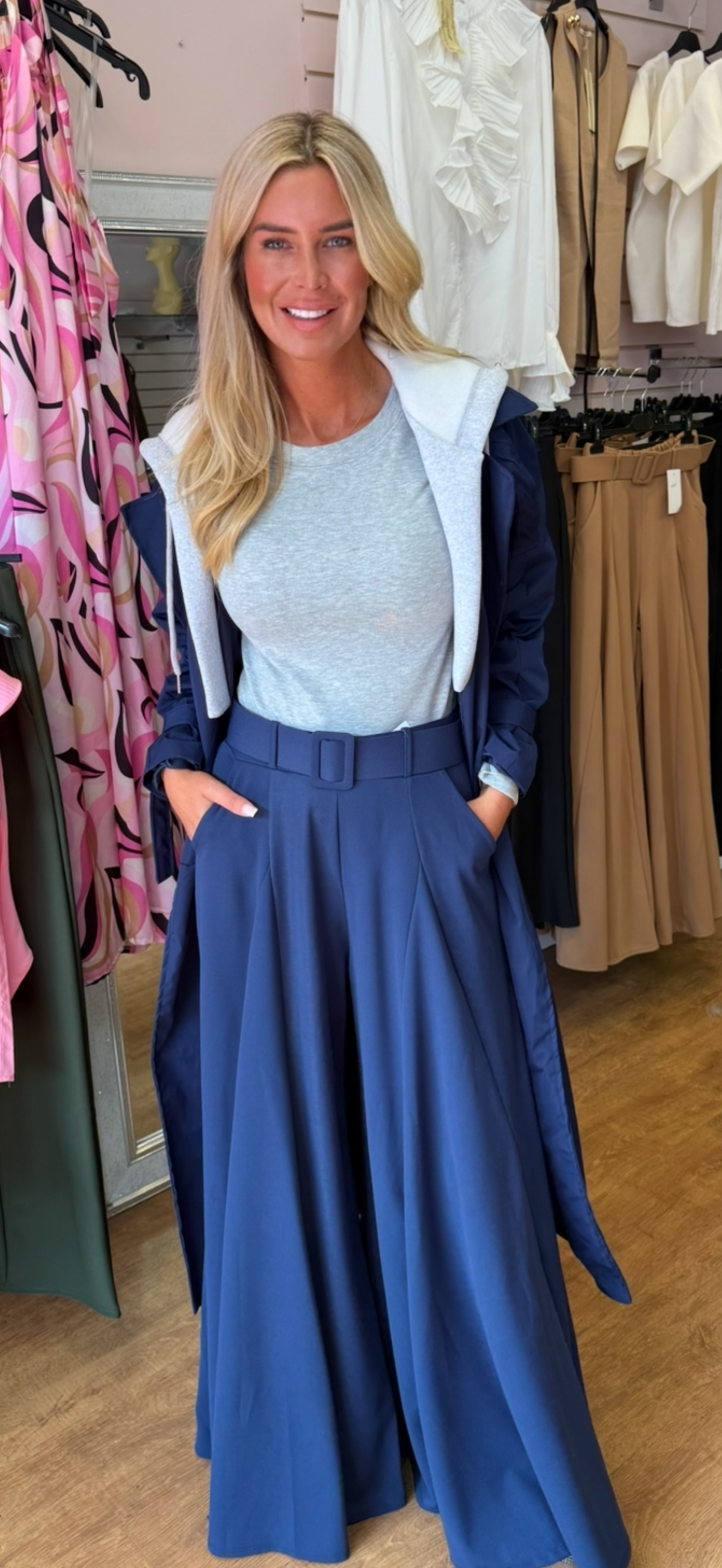 PALAZZO TROUSERS navy