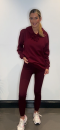 Wine ribbed legging