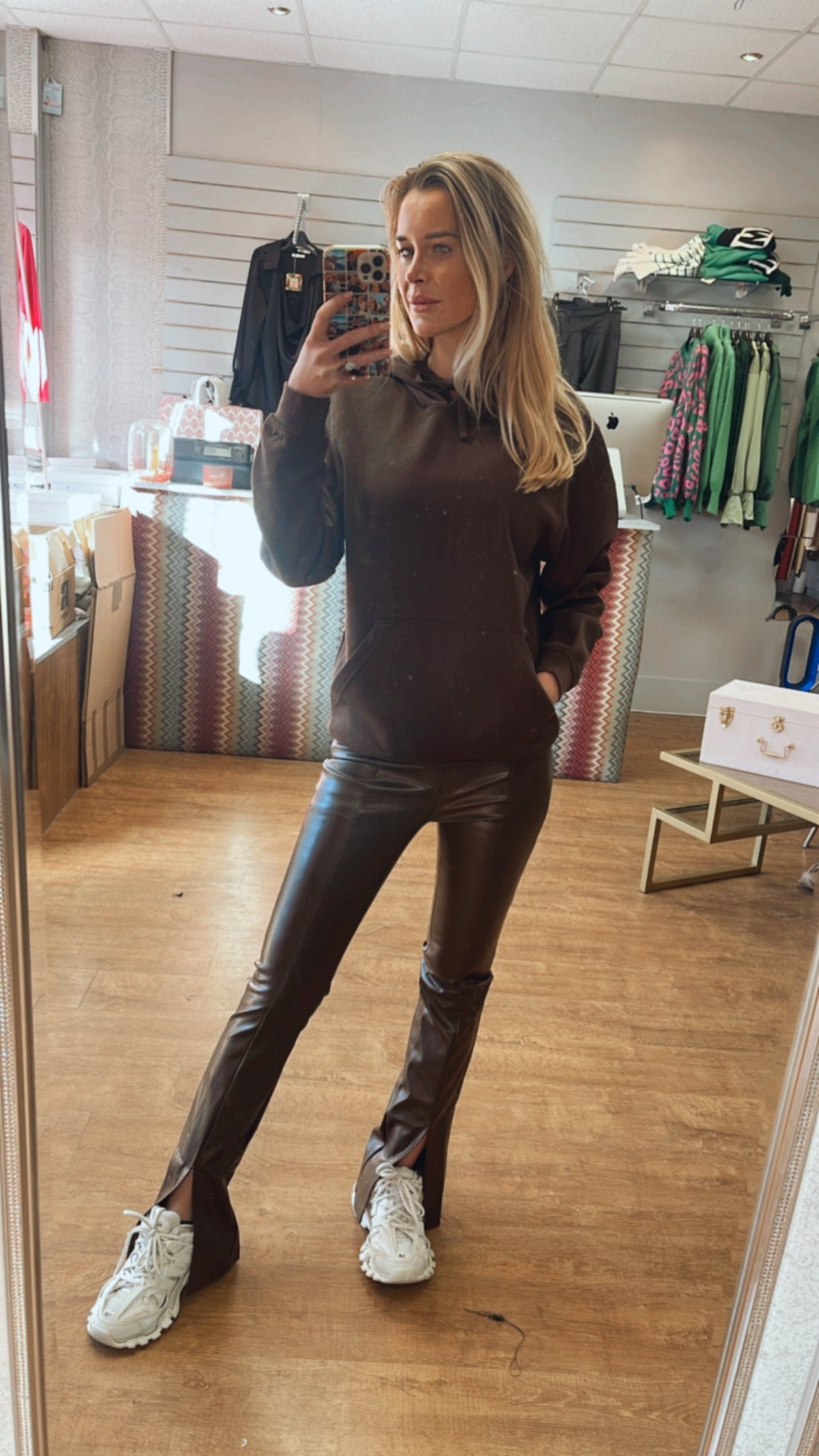 Brown hoodie oversized