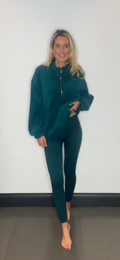 Teal ribbed legging