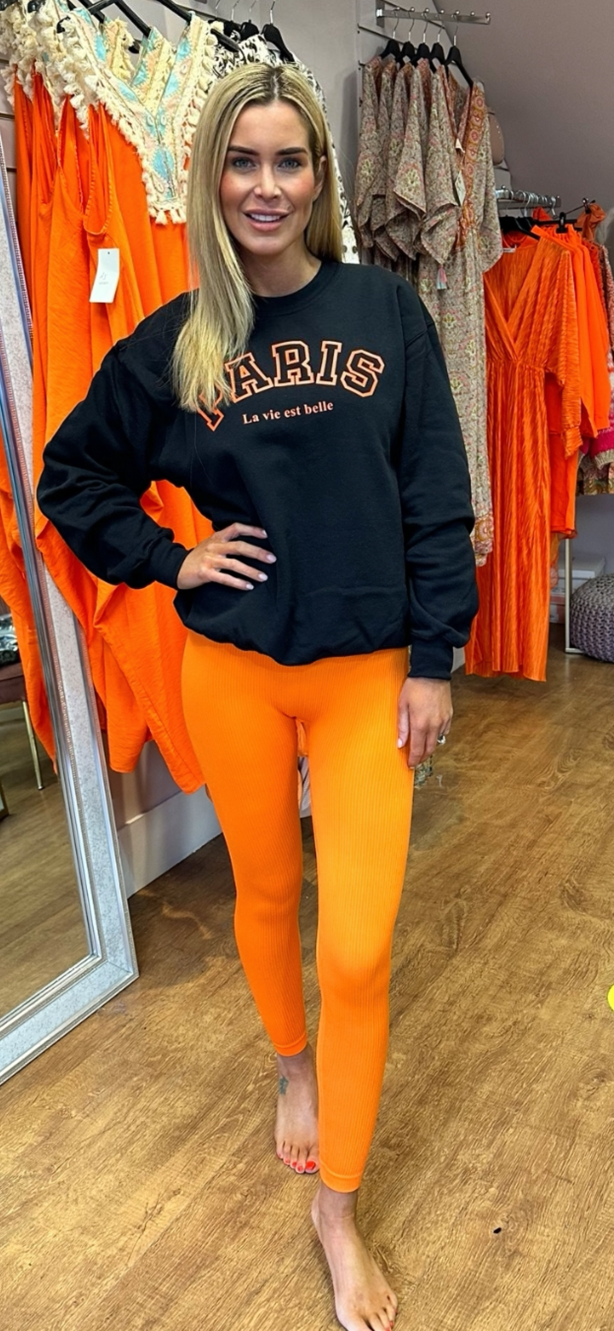 PARIS sweater orange/black