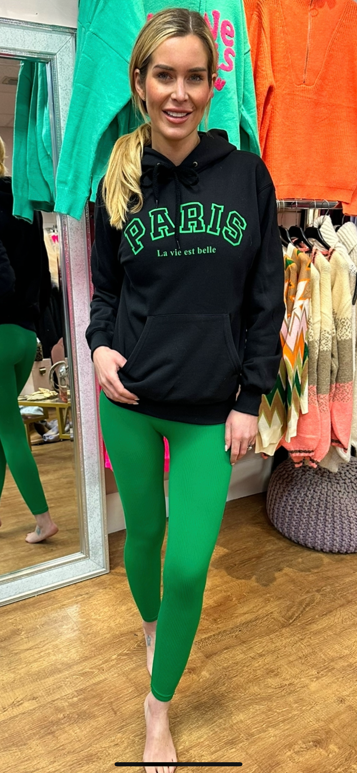 PARIS hoodie black/green