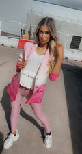 Pink ribbed legging