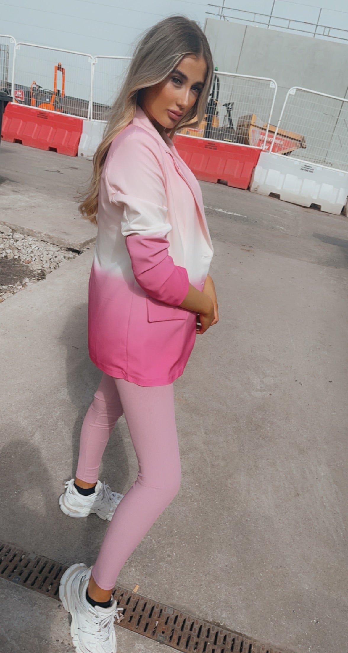 Pink ribbed legging