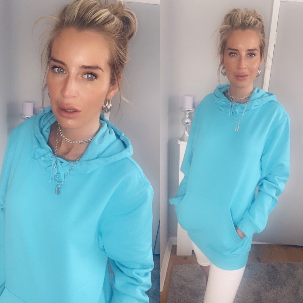 Fushia pink hoodie oversized