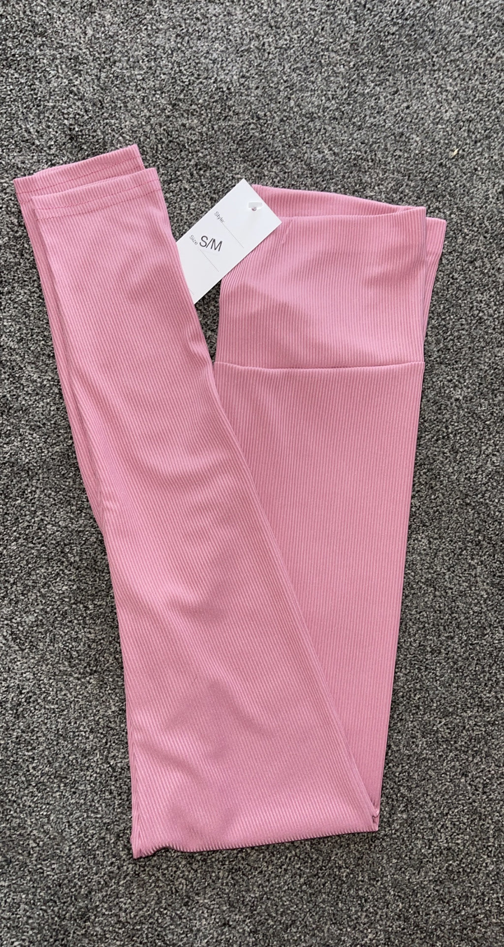 Pink ribbed legging