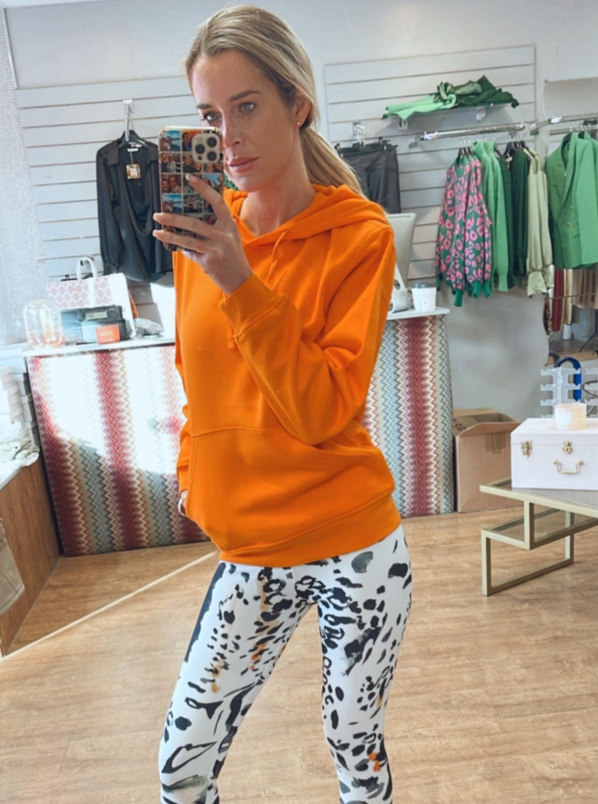 orange hoodie oversized