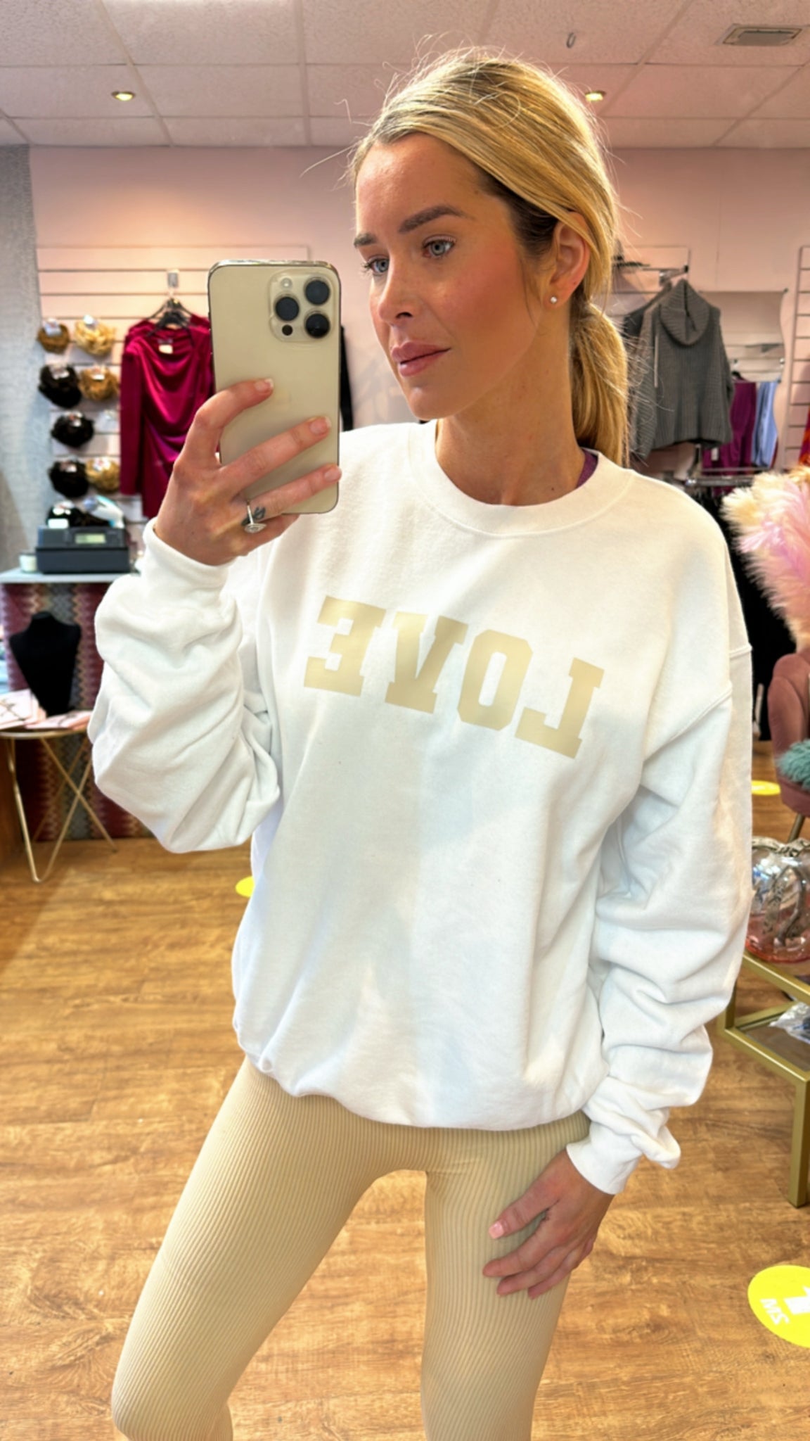 LOVE white/beige sweatshirt